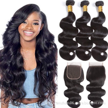 Wholesale Mink Brazilian Virgin Human Cuticle Aligned Hair Loose Deep Bundles with Closure Vendor Human Hair Bundles Extension